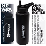 Virtue Stainless Steel 24Hr Cool Water Bottle - 1100ml - Black