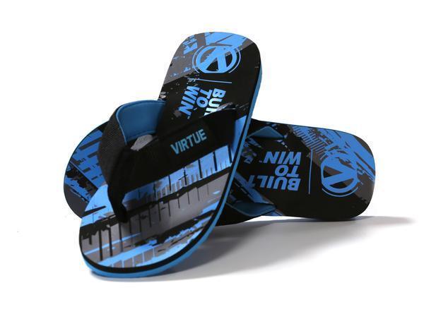 Virtue Onset Flip Flops - Graphic Cyan